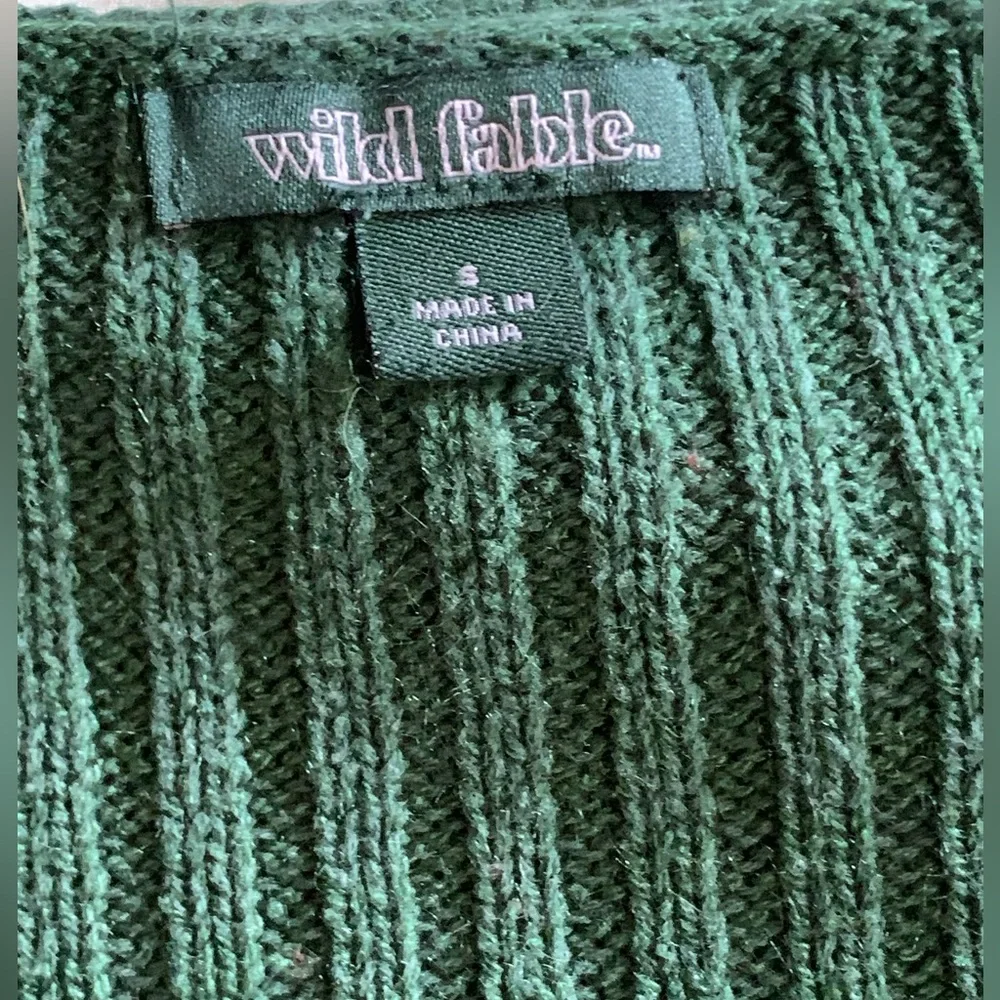 Wild Fable Green Ribbed cropped Sweater - Picture 5 of 6